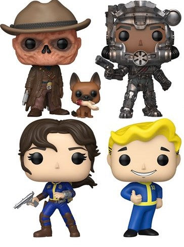 Fallout Funko Pop! 4-Pack Bundle – Lucy MacLean, Maximus, The Ghoul w/ Dog, Vault Boy