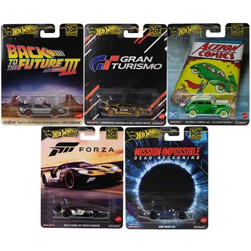 Hot Wheels Pop Culture 2025 Mix 5 – Complete 5-Car Set (No Duplicates)